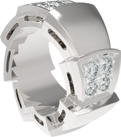 Подвеска из белого золота 585 пробы c бриллиантами