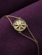 Браслет из лимонного золота c бриллиантами и перламутром