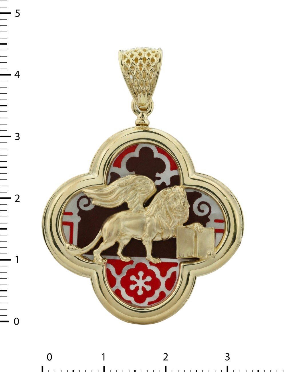 Подвеска из лимонного золота c эмалью и перламутром