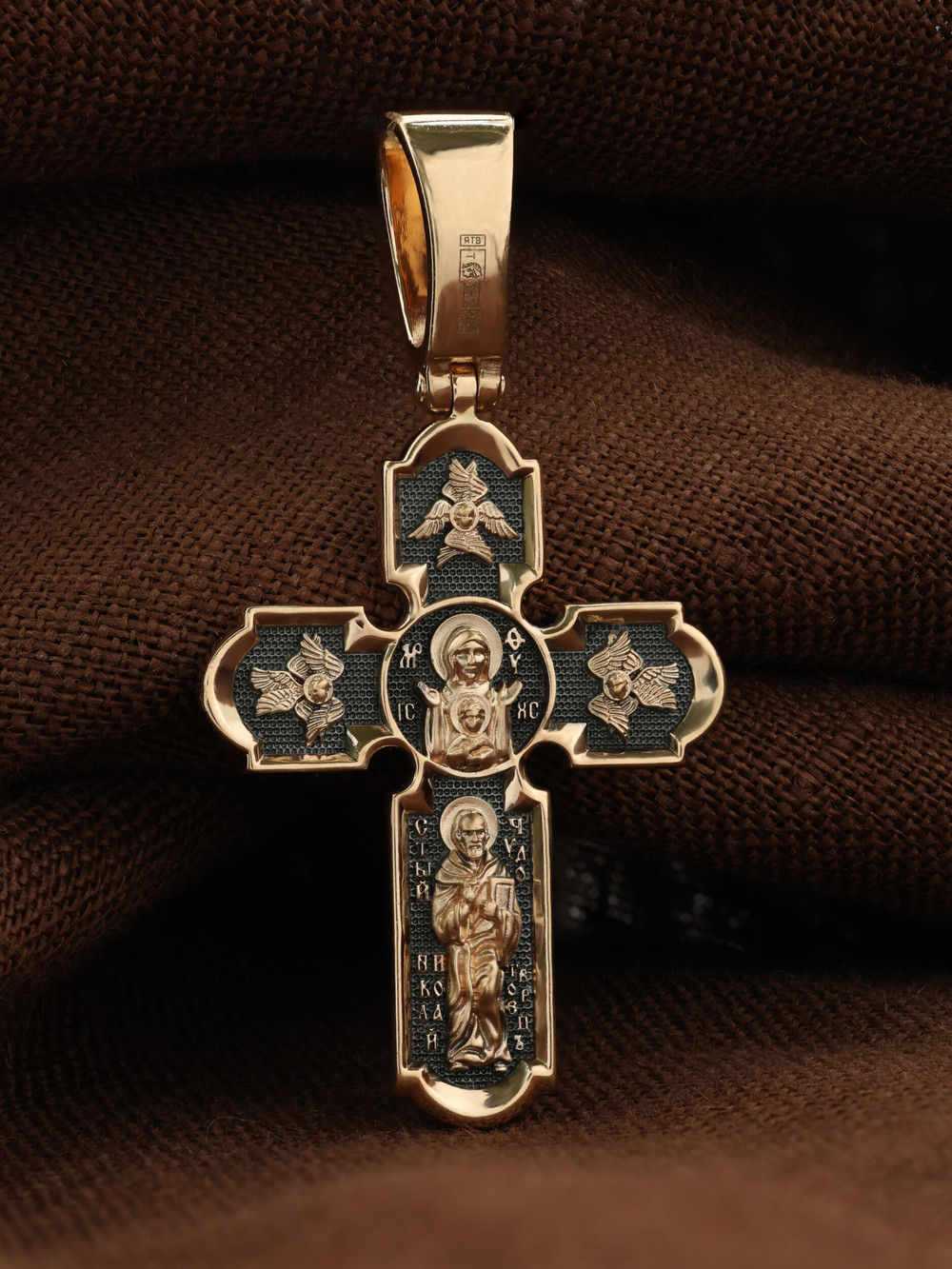 Крест из красного золота 585 пробы