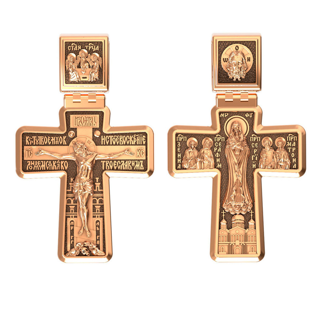 Крест из красного золота 585 пробы