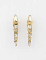 Серьги из лимонного золота c бриллиантами и перламутром