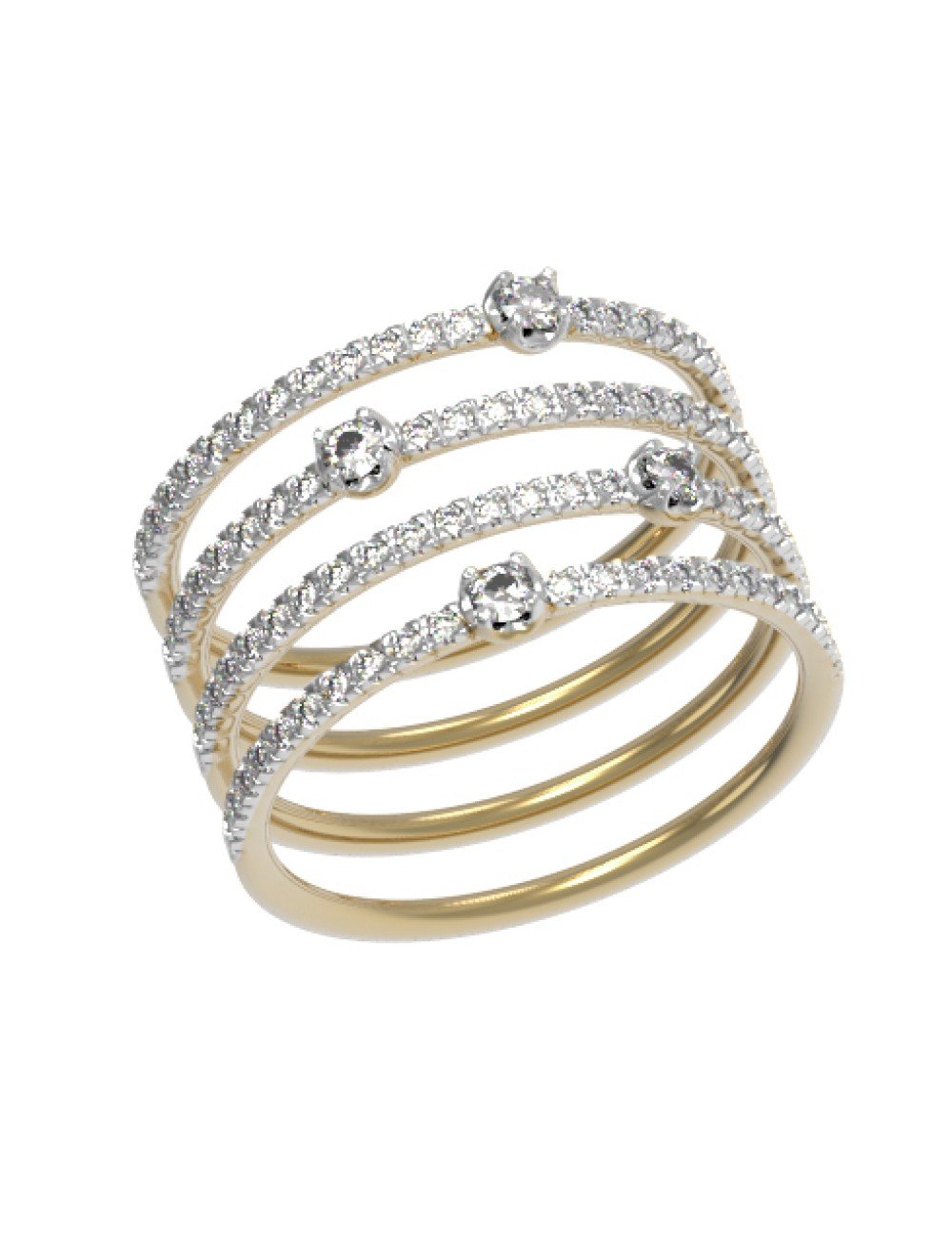 Кольцо из лимонного золота c бриллиантами