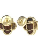 Серьги из лимонного золота c тигровым глазом