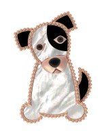 Брошь из золота c эмалью, ониксом и перламутром