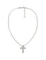 Крест из белого золота c бриллиантами