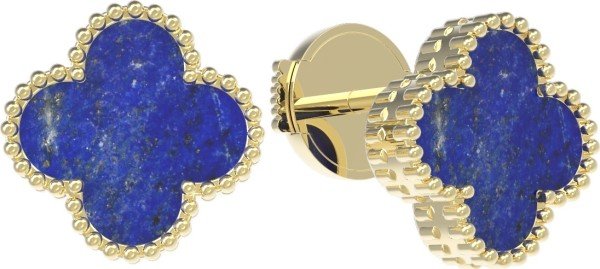 Серьги из лимонного золота c лазуритом