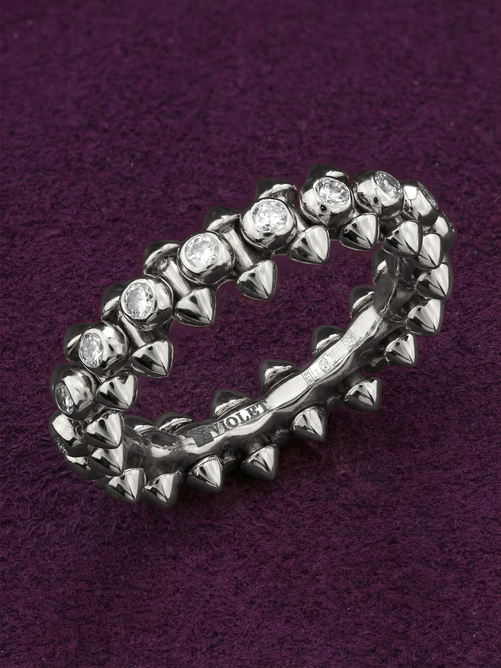 Кольцо из белого золота 585 пробы c бриллиантами