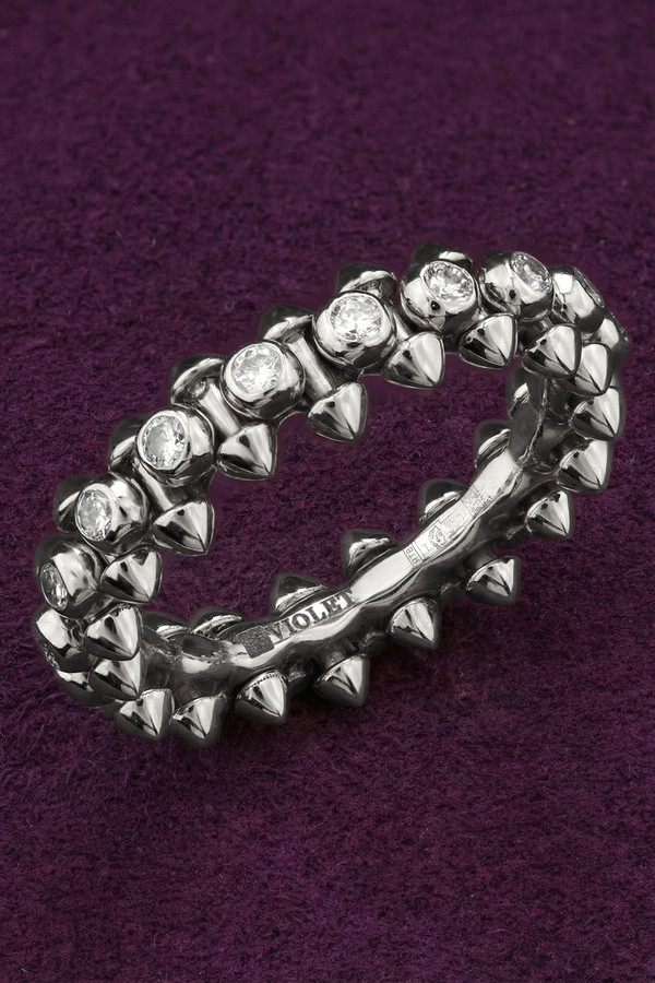 Кольцо из белого золота 585 пробы c бриллиантами