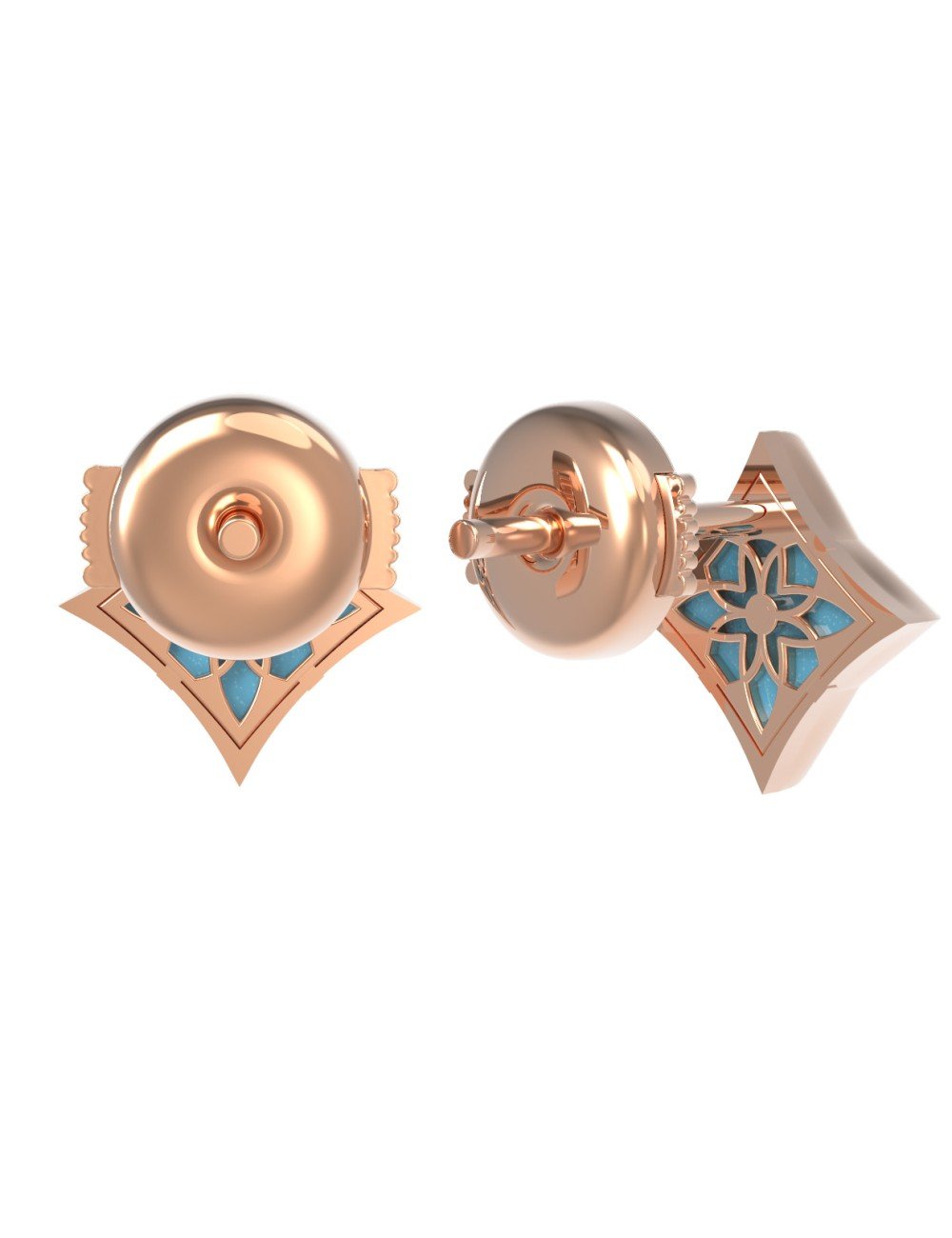 Серьги из золота c бирюзой