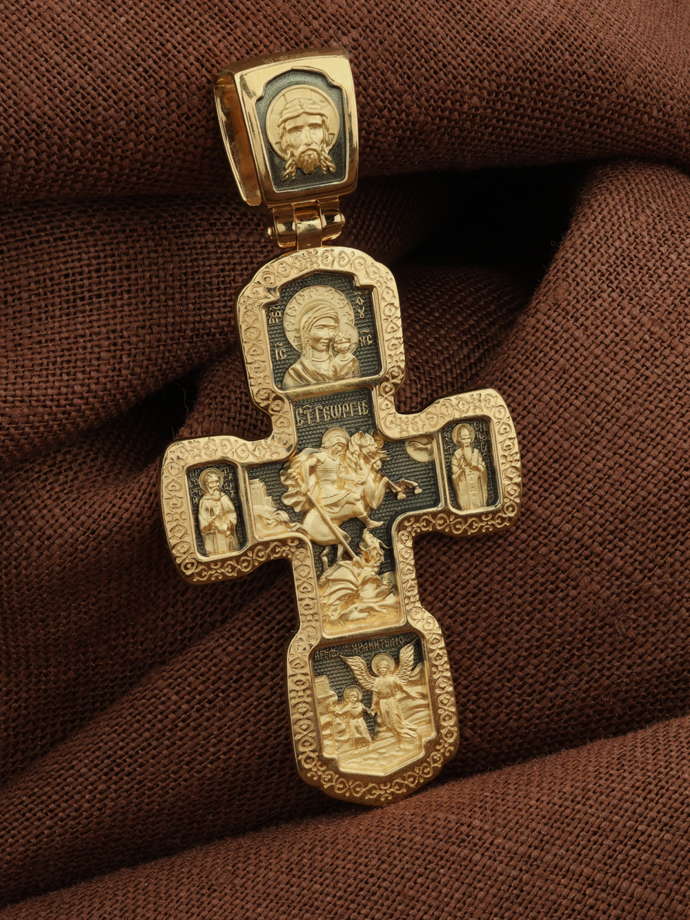 Крест из лимонного золота 585 пробы