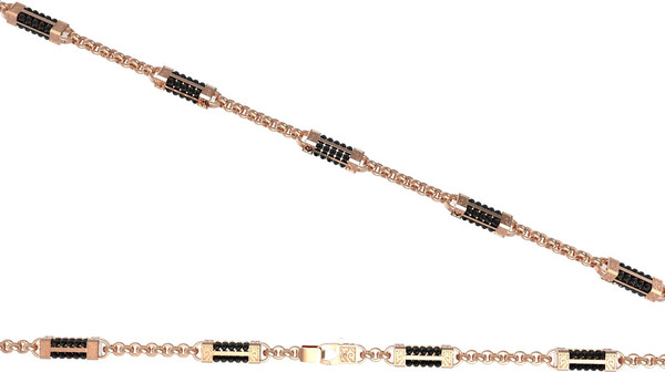 Цепь из красного золота 585 пробы c ониксом