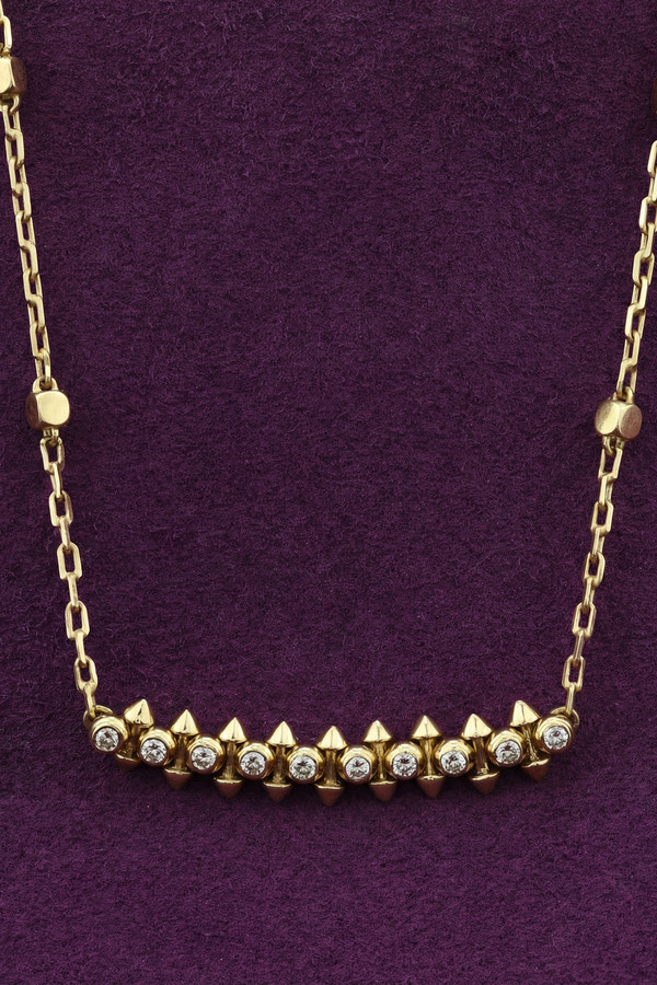 Колье из лимонного золота 585 пробы c бриллиантами