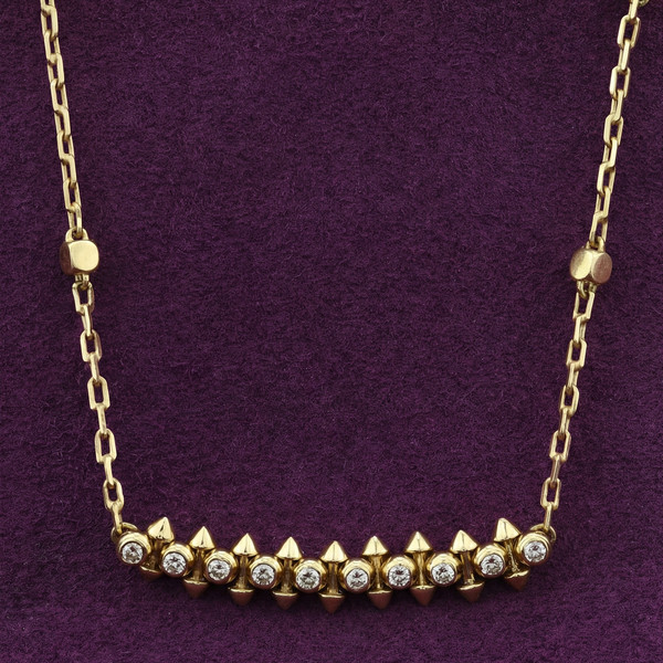 Колье из лимонного золота 585 пробы c бриллиантами