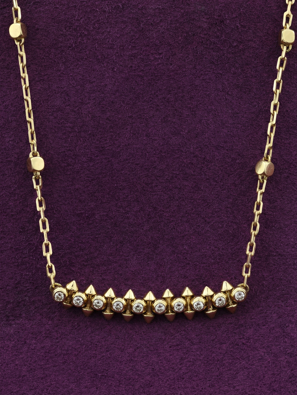 Колье из лимонного золота 585 пробы c бриллиантами