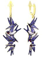 Серьги из лимонного золота c эмалью