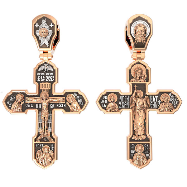 Крест из красного золота 585 пробы