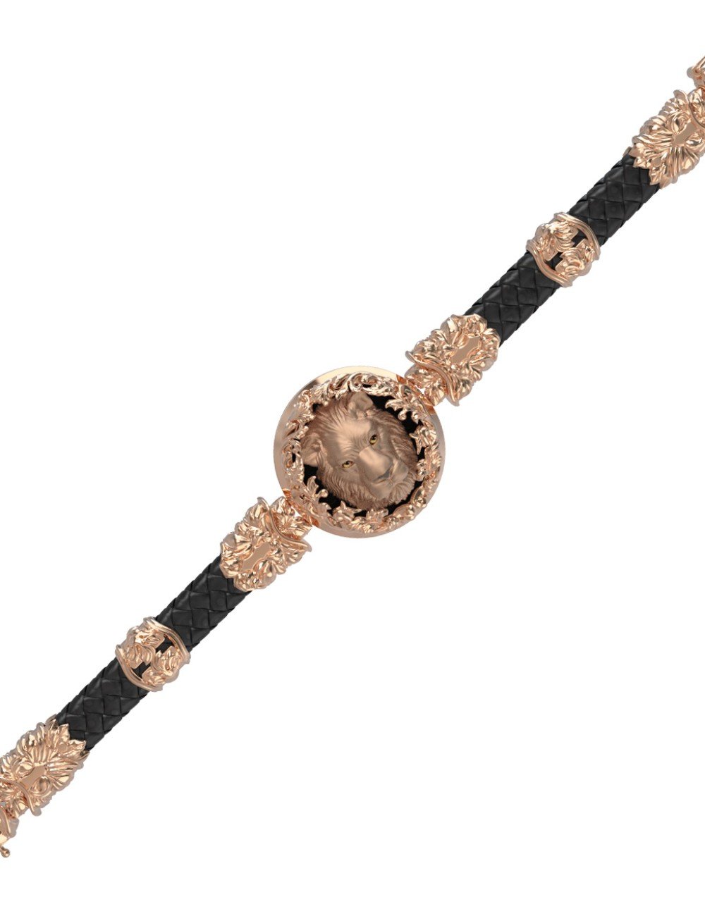 Браслет из золота c шнурком и ониксом