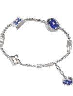 Браслет из белого золота c бриллиантами, лазуритом и перламутром