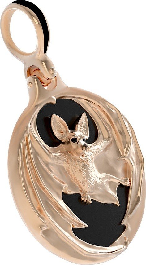 Подвеска из золота c эмалью и ониксом