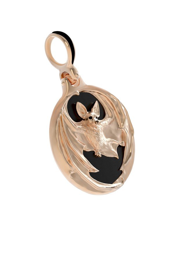 Подвеска из золота c эмалью и ониксом