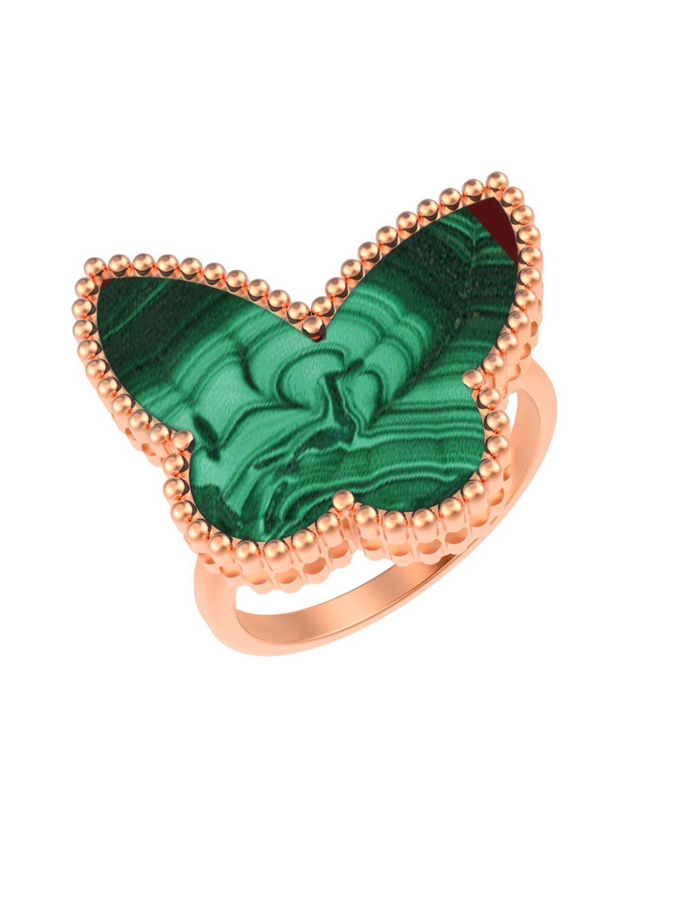 Кольцо из золота c малахитом