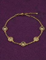 Браслет из лимонного золота c бриллиантами, лазуритом и перламутром