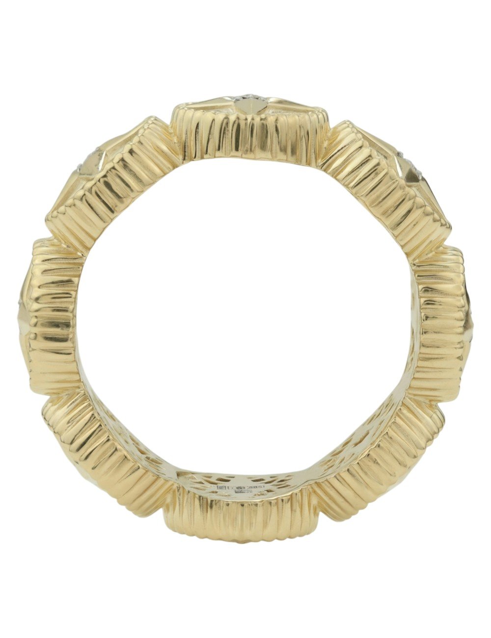 Кольцо из лимонного золота c бриллиантами, малахитом и перламутром