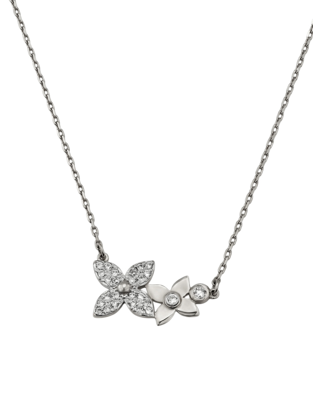 Колье из белого золота 585 пробы c бриллиантами