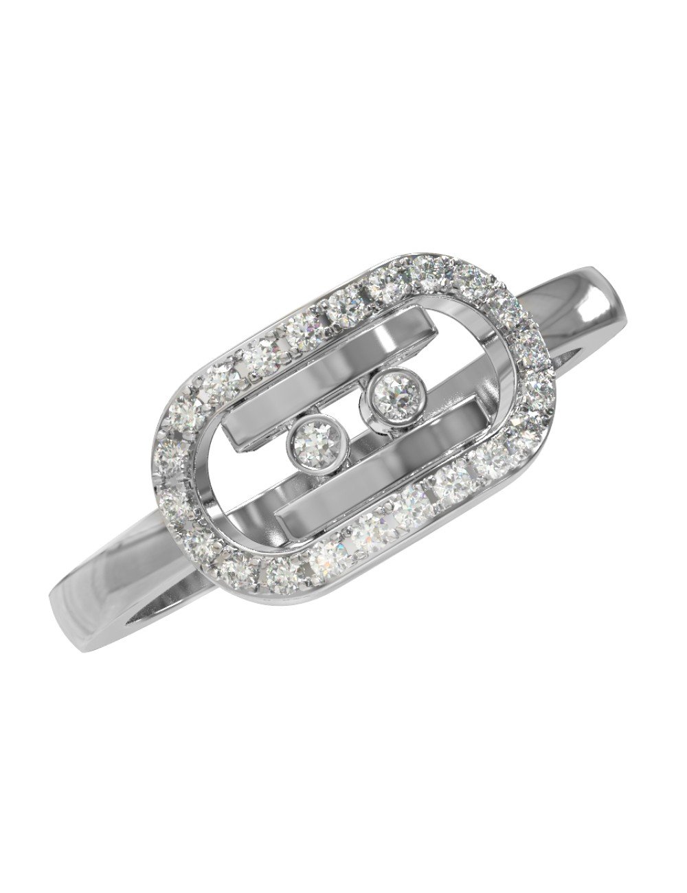 Кольцо из белого золота c бриллиантами