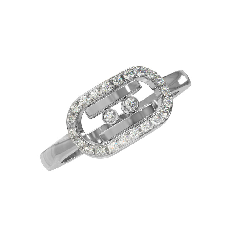 Кольцо из белого золота 585 пробы c бриллиантами