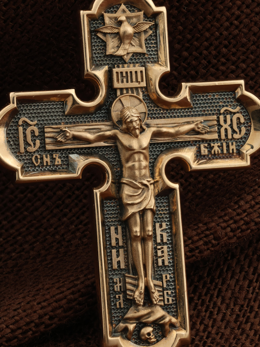 Крест из красного золота 585 пробы