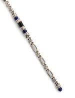 Браслет из белого золота c ониксом и лазуритом