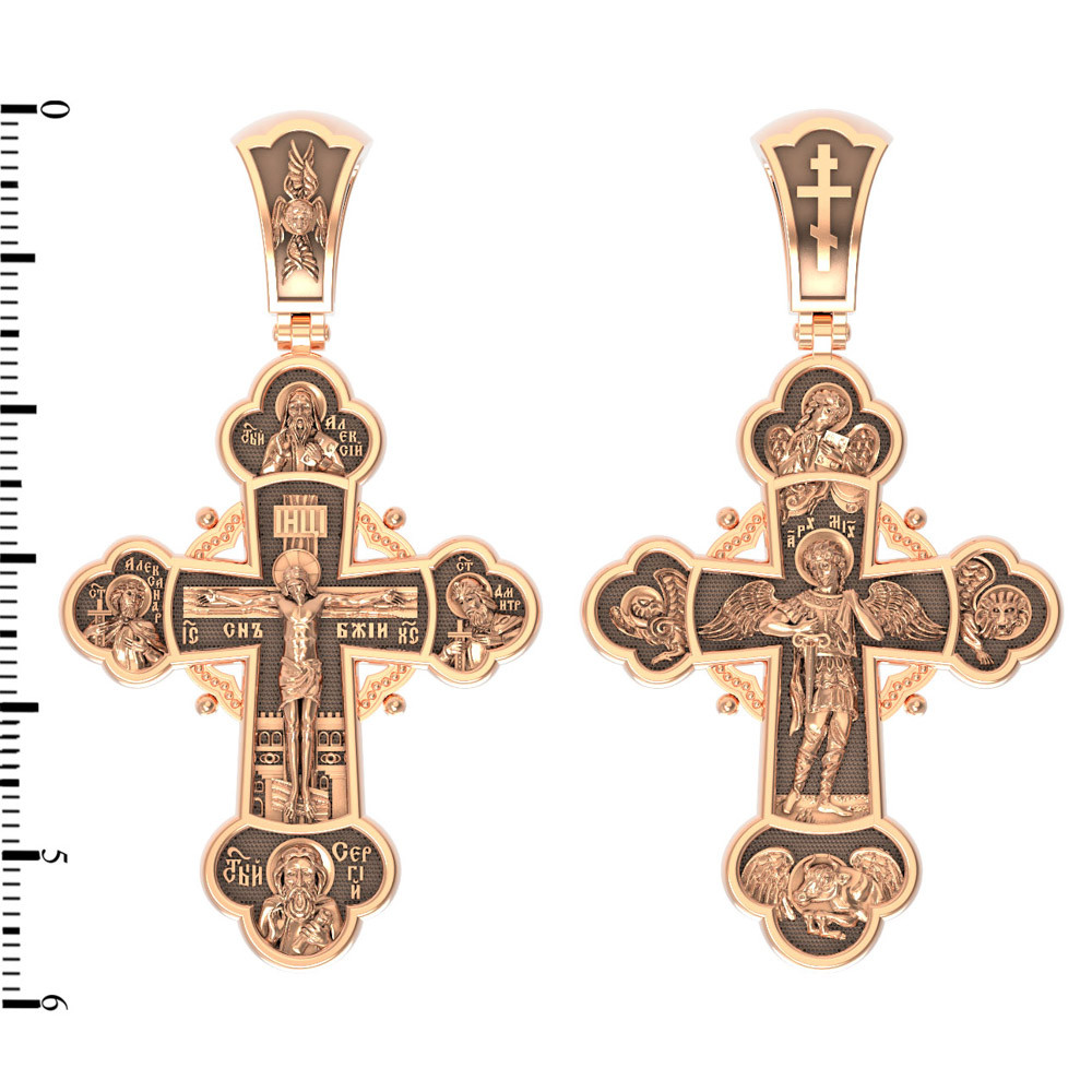 Крест из красного золота 585 пробы