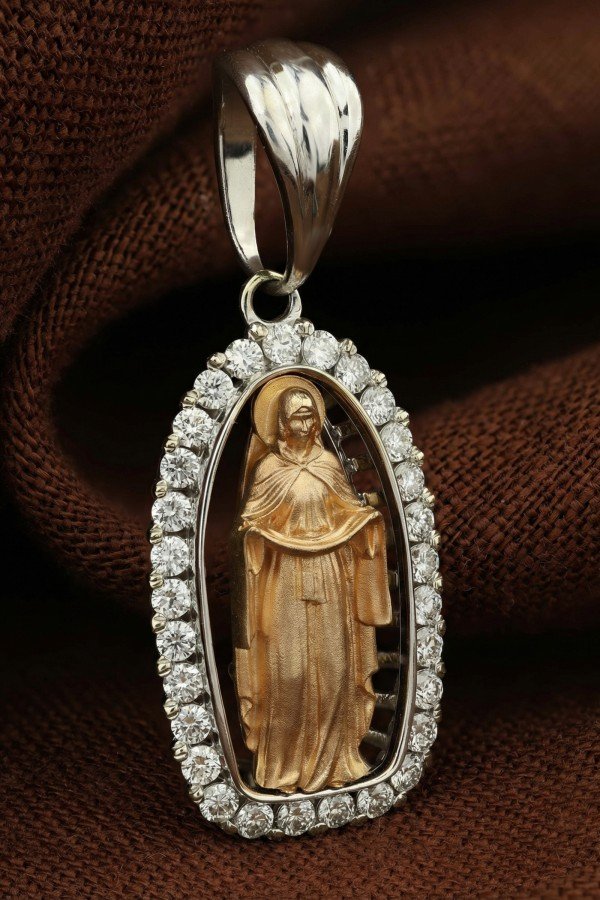 Образок из белого золота c бриллиантами