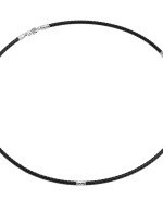 Гайтан из белого золота c кожаным шнурком