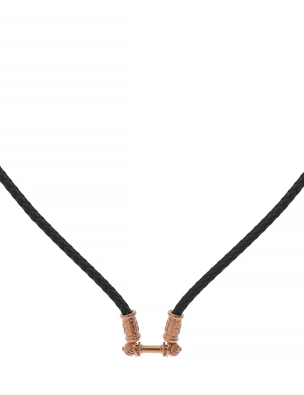 Гайтан из золота c кожаным шнурком