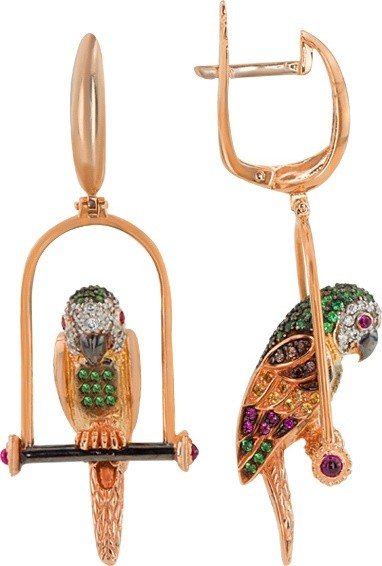 Серьги из золота c фианитом