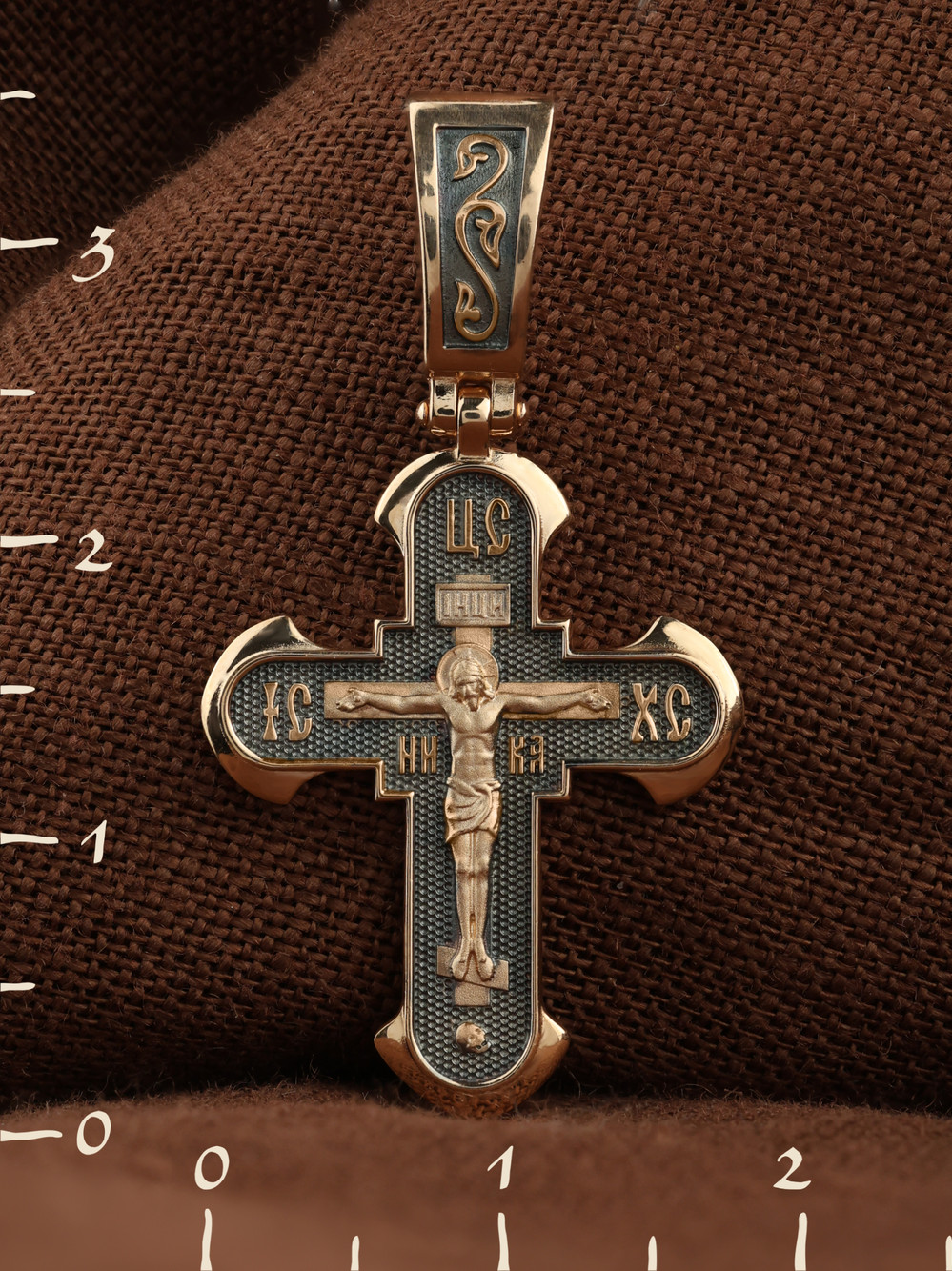 Крест из красного золота 585 пробы