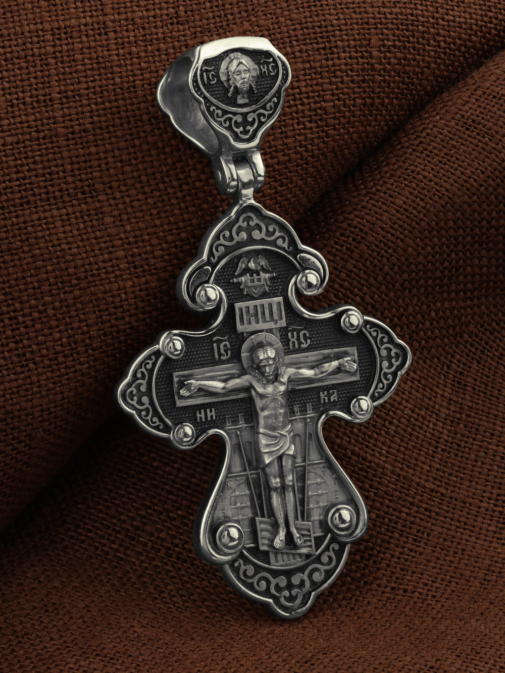 Крест из белого золота 585 пробы