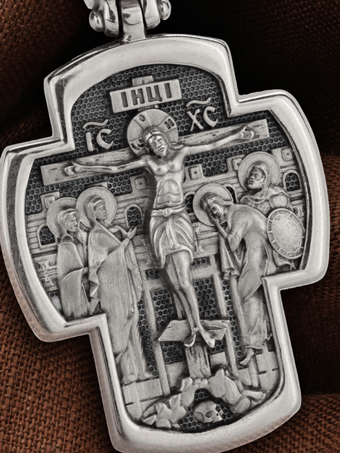 Крест из белого золота 585 пробы