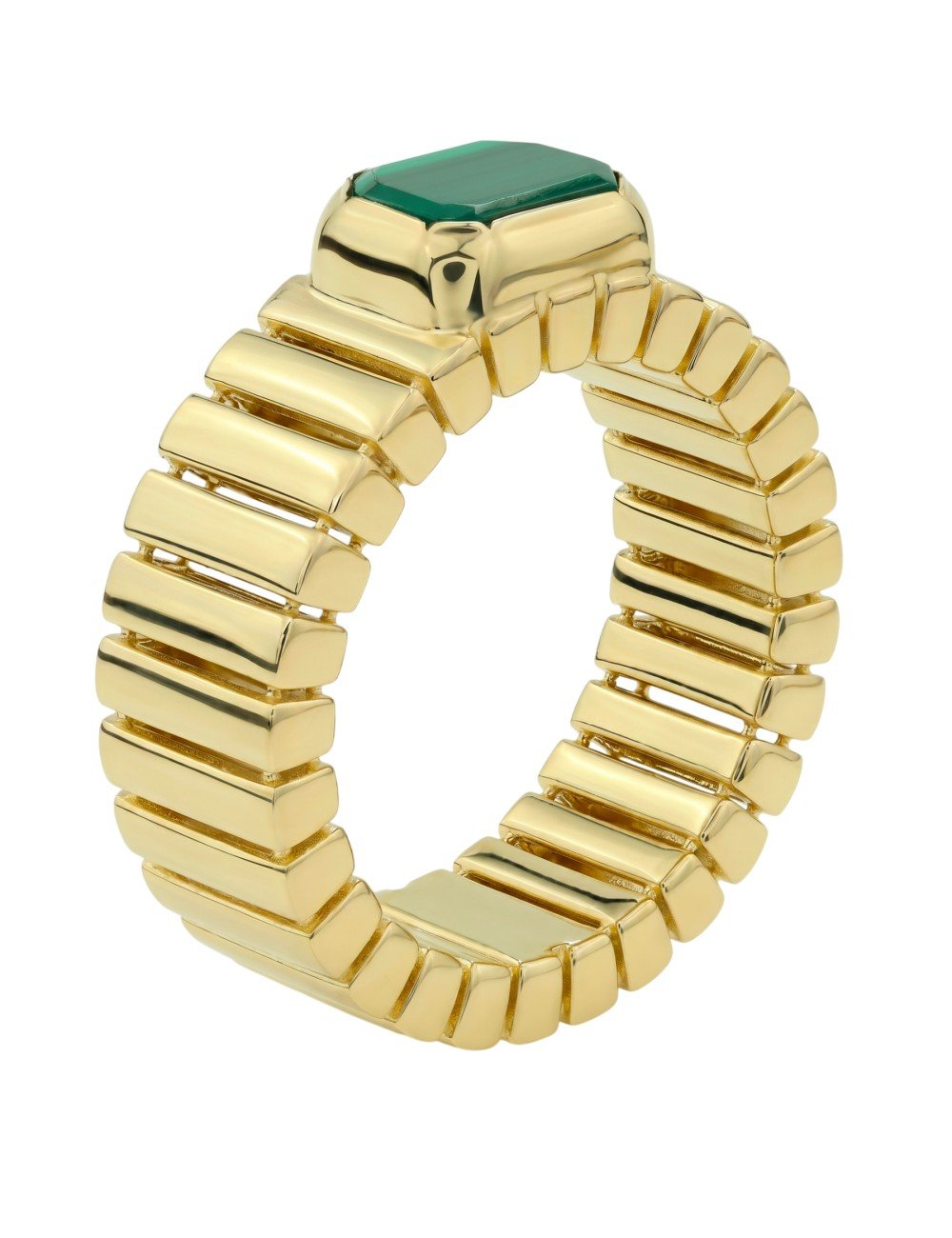 Кольцо из лимонного золота c малахитом