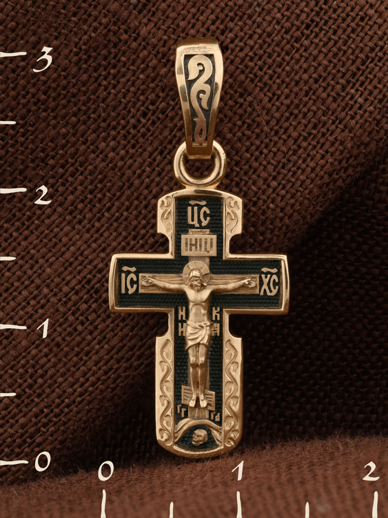 Крест из красного золота 585 пробы