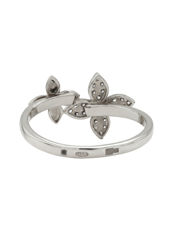 Кольцо из белого золота 585 пробы c бриллиантами