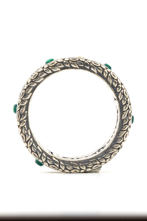 Кольцо из серебра 925 пробы и золота 750 пробы c бриллиантами, хризопразом и рубином