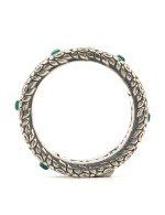 Кольцо из серебра и золота c бриллиантами, хризопразом и рубином