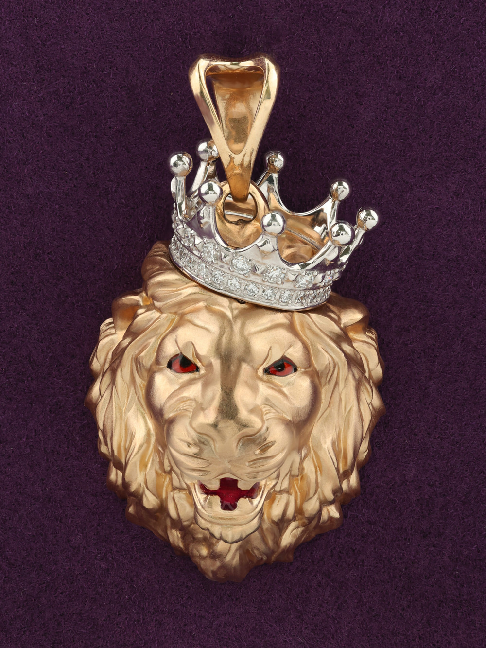 Подвеска из красного золота 585 пробы c эмалью и бриллиантами