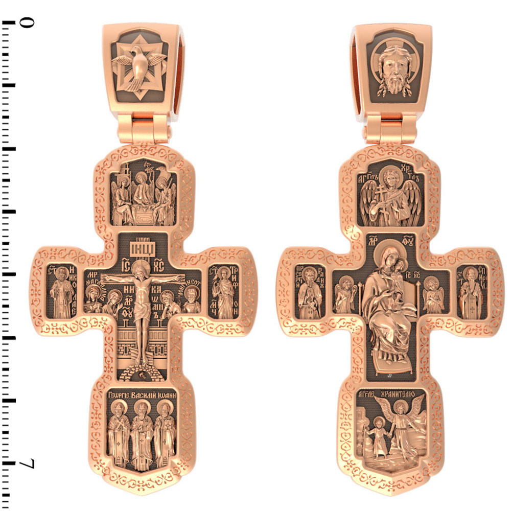 Крест из красного золота 585 пробы