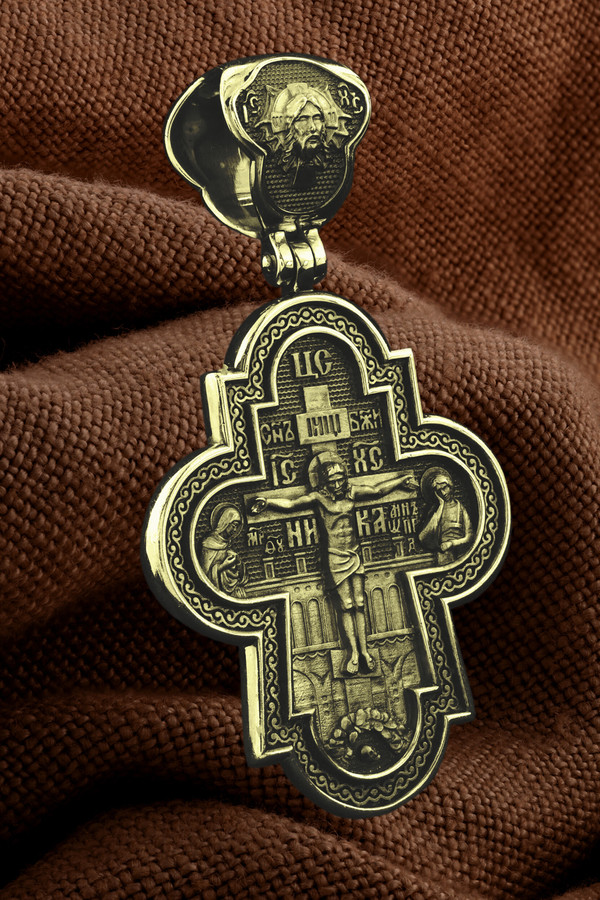 Крест из лимонного золота 585 пробы