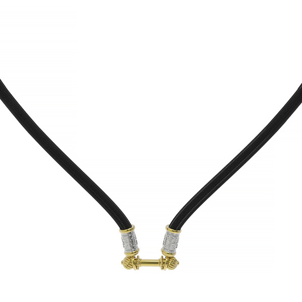 Цепь-шнурок шелк из лимонного золота 585 пробы c шёлковым шнурком